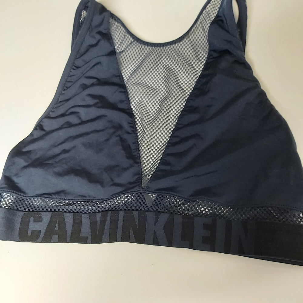 Calvin Klein Navy Blue Mesh Bralette Size Small (S)